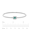 Thumbnail Image 3 of Sideways Emerald-Cut Lab-Created Emerald and White Lab-Created Sapphire Frame Flexible Bangle in Sterling Silver