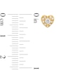Thumbnail Image 2 of 1/4 CT. T.W. Diamond Heart Frame Stud Earrings in 10K Gold