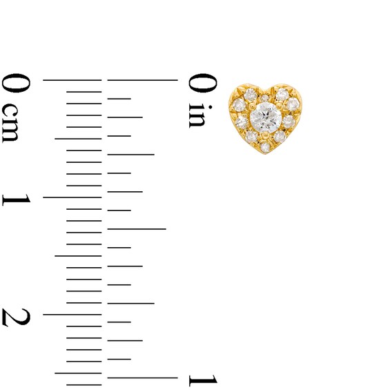 1/4 CT. T.w. Diamond Heart Frame Stud Earrings in 10K Gold