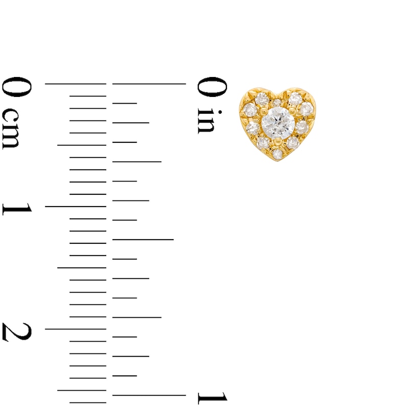 1/4 CT. T.W. Diamond Heart Frame Stud Earrings in 10K Gold