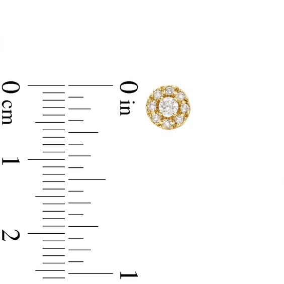 1/4 CT. T.w. Diamond Round Frame Stud Earrings in 10K Gold