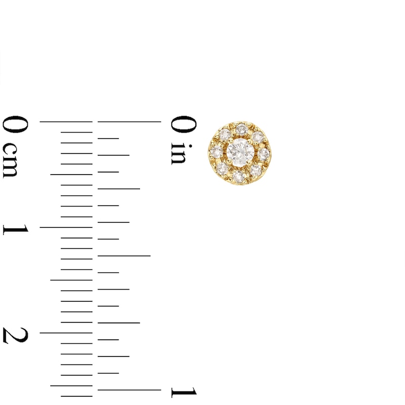 Main Image 3 of 1/4 CT. T.W. Diamond Round Frame Stud Earrings in 10K Gold