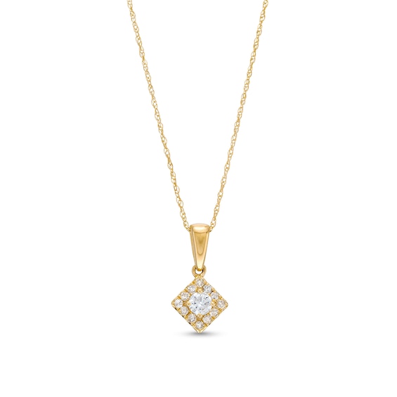 1/4 CT. T.w. Diamond Square Frame Pendant in 10K Gold