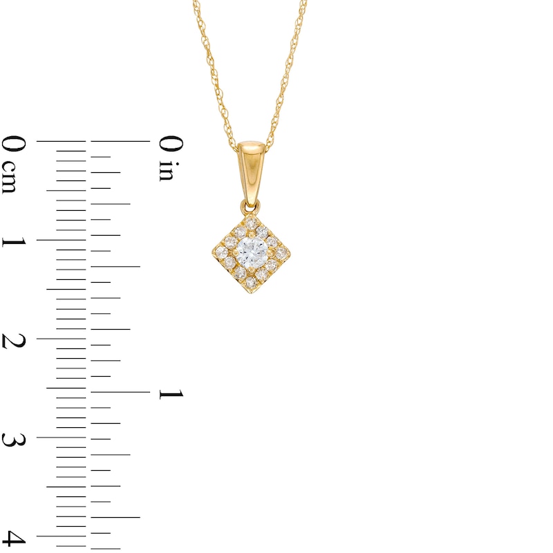 Main Image 3 of 1/4 CT. T.W. Diamond Square Frame Pendant in 10K Gold