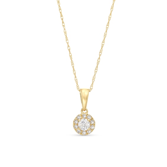 1/4 CT. T.w. Diamond Round Frame Pendant in 10K Gold