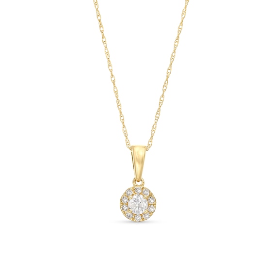 1/4 CT. T.w. Diamond Round Frame Pendant in 10K Gold