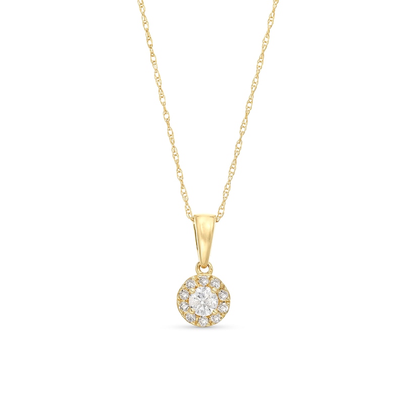 Main Image 1 of 1/4 CT. T.W. Diamond Round Frame Pendant in 10K Gold