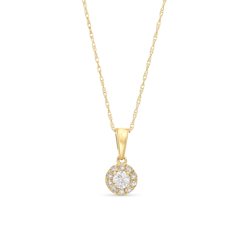 1/4 CT. T.W. Diamond Round Frame Pendant in 10K Gold