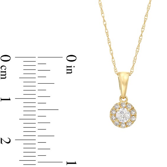 1/4 CT. T.w. Diamond Round Frame Pendant in 10K Gold