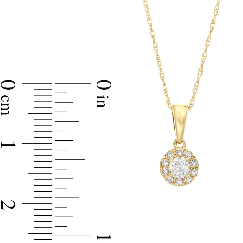 Main Image 3 of 1/4 CT. T.W. Diamond Round Frame Pendant in 10K Gold