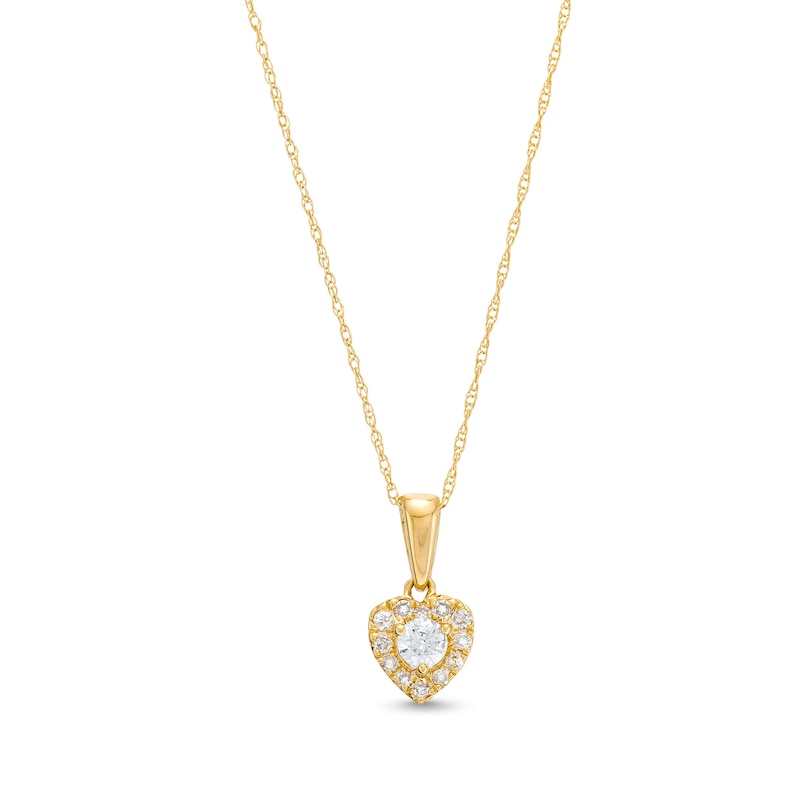 Main Image 1 of 1/4 CT. T.W. Diamond Heart Frame Pendant in 10K Gold