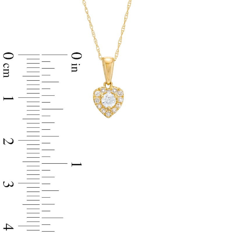 Main Image 3 of 1/4 CT. T.W. Diamond Heart Frame Pendant in 10K Gold
