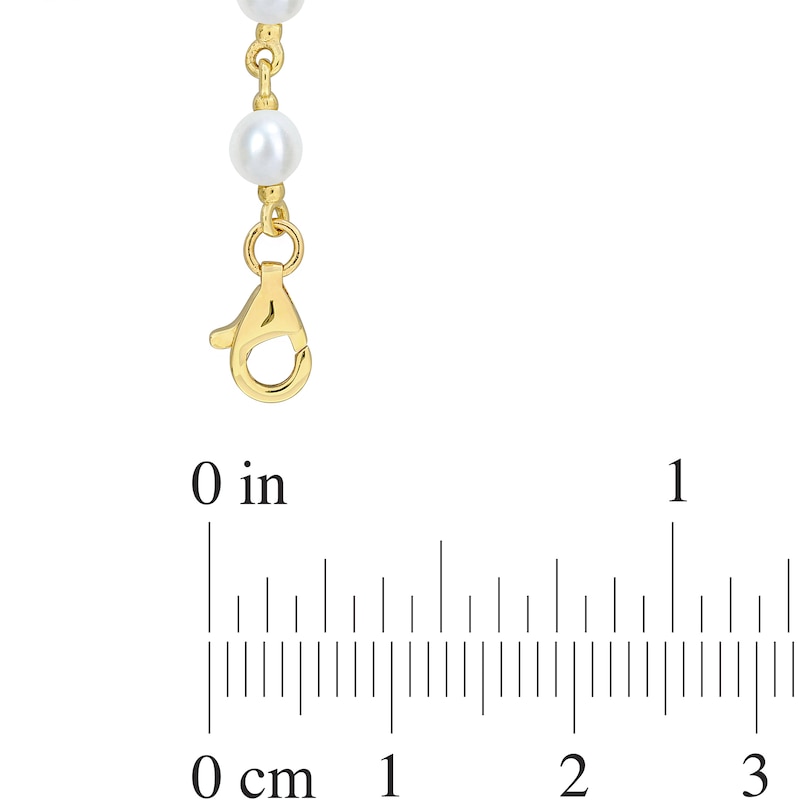 3.5-4.0mm Freshwater Cultured Pearl Station Bracelet in 10K Gold-7.25"