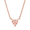 Thumbnail Image 1 of 5.0mm Heart-Shaped Morganite Necklace in 14K Rose Gold - 16"