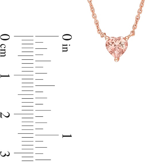 5.0mm Heart-Shaped Morganite Necklace in 14K Rose Gold - 16"
