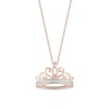 Thumbnail Image 1 of Enchanted Disney Majestic Princess 1/20 CT. T.W. Diamond Tiara Pendant in 10K Rose Gold