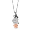 Thumbnail Image 1 of Enchanted Disney Mulan 1/6 CT. T.W. Diamond Flower Pendant in Sterling Silver and 10K Rose Gold