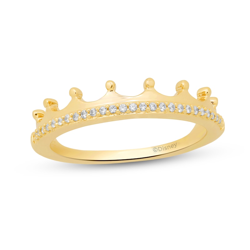 Main Image 1 of Enchanted Disney Majestic Princess 1/10 CT. T.W. Diamond Crown Ring in 10K Gold