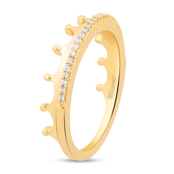Enchanted Disney Majestic Princess 1/10 CT. T.w. Diamond Crown Ring in 10K Gold