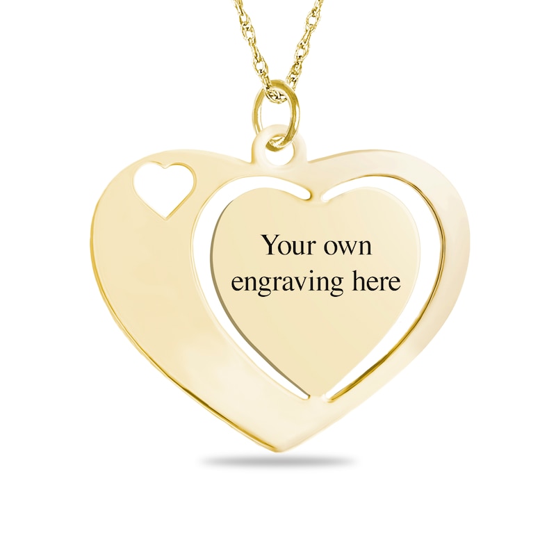 Main Image 2 of Engravable Photo &quot;Abuelita&quot; Triple Heart Pendant in 10K White, Yellow or Rose Gold (1 Image and 1-2 Lines)