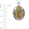 Thumbnail Image 3 of Engravable Enamel Our Lady of Guadalupe Oval Pendant in Sterling Silver (1-2 Lines)