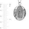 Thumbnail Image 3 of Engravable Black and White Enamel Our Lady of Guadalupe Oval Pendant in Sterling Silver (1-2 Lines)