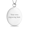 Thumbnail Image 2 of Engravable Black and White Enamel Our Lady of Guadalupe Oval Pendant in 10K White, Yellow or Rose Gold (1-2 Lines)