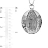 Thumbnail Image 3 of Engravable Black and White Enamel Our Lady of Guadalupe Oval Pendant in 10K White, Yellow or Rose Gold (1-2 Lines)