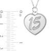 Thumbnail Image 2 of Engravable "15" Heart Pendant in Sterling Silver (1-2 Lines)