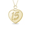 Thumbnail Image 0 of Engravable "15" Heart Pendant in 14K White, Yellow or Rose Gold (1-2 Lines)