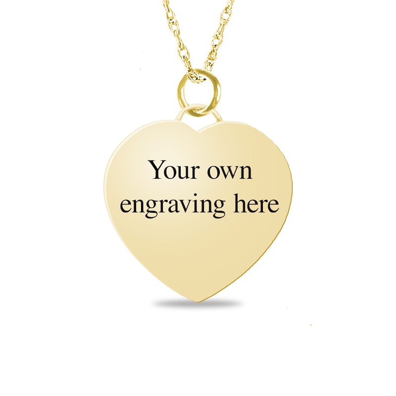 Engravable "15" Heart Pendant in 14K White, Yellow or Rose Gold (1-2 Lines)