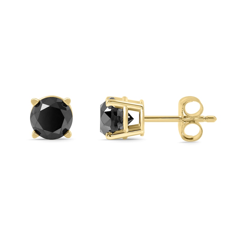 Main Image 1 of 1-1/2 CT. T.W. Black Diamond Stud Earrings in 10K Gold
