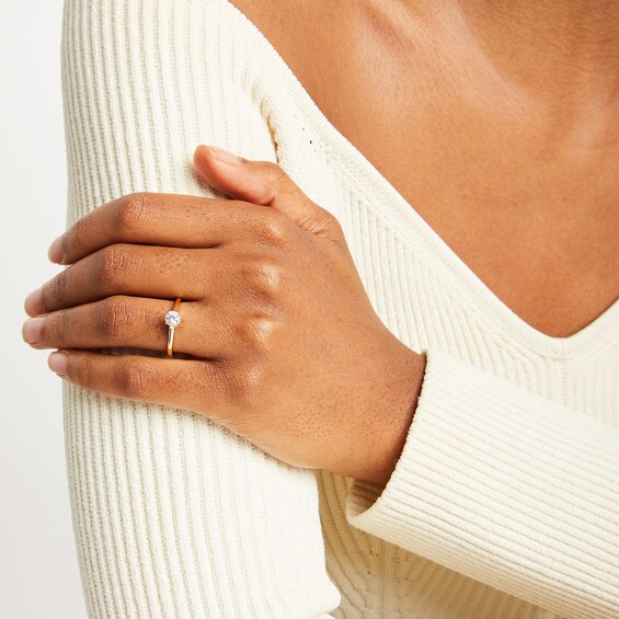 1/2 CT. T.w. Diamond Hidden Double Halo Engagement Ring in 14K Gold