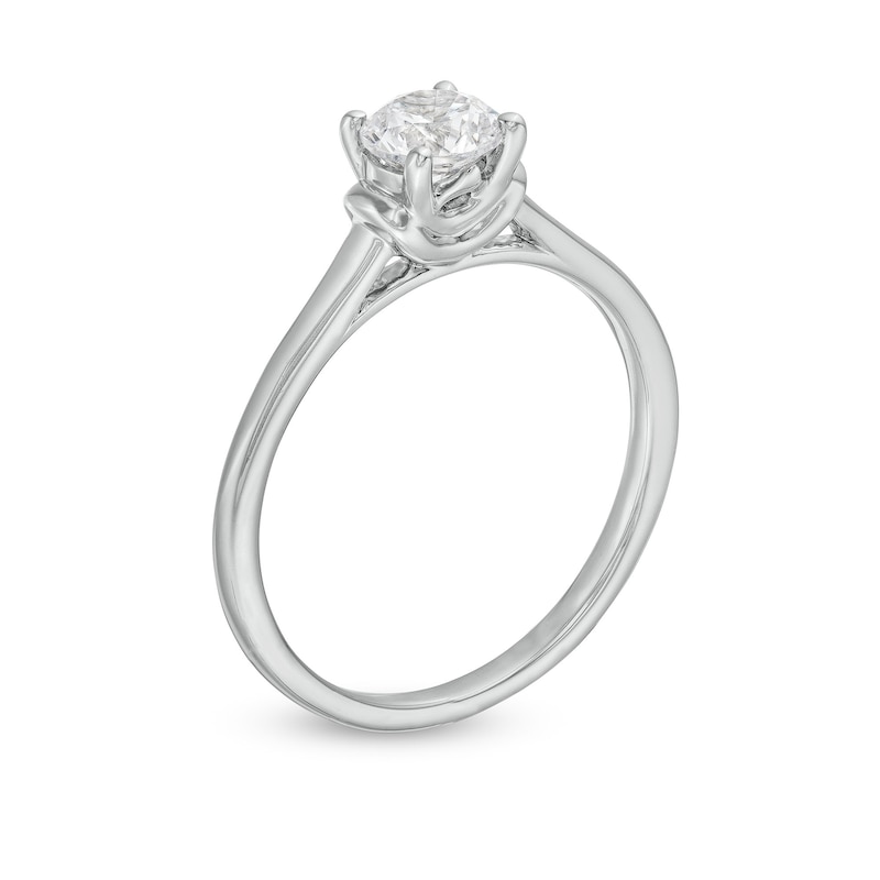Main Image 3 of 1/2 CT. Diamond Solitaire Engagement Ring in 14K White Gold