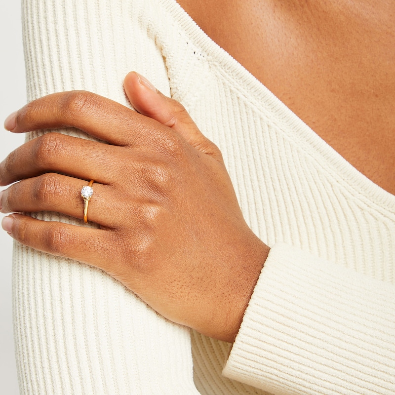 Main Image 2 of 1/2 CT. Diamond Solitaire Engagement Ring in 14K Gold