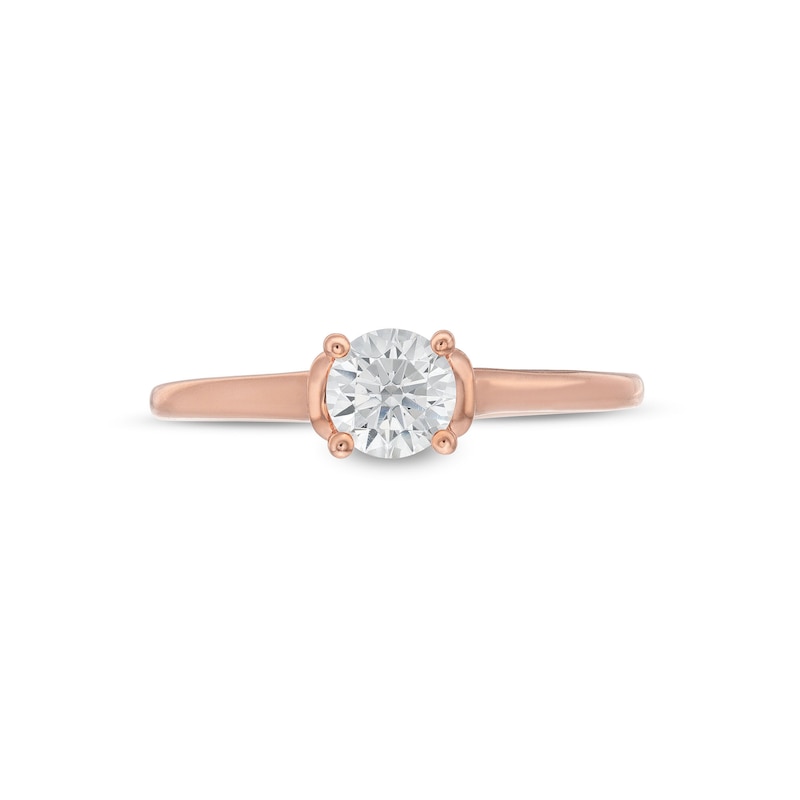 Main Image 4 of 1/2 CT. Diamond Solitaire Engagement Ring in 14K Rose Gold