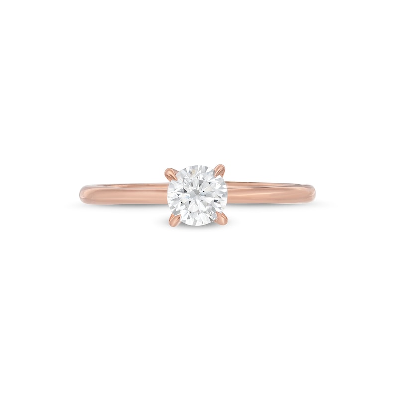 Main Image 4 of 1/2 CT. T.W. Diamond Engagement Ring in 14K Rose Gold