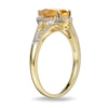 Thumbnail Image 2 of Pear-Shaped Citrine and Lab-Created White Sapphire Frame Ring in Sterling Silver with 18K Gold Plate