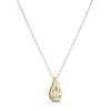 Thumbnail Image 4 of Pear-Shaped Swiss Blue Topaz and White Lab-Created Sapphire Frame Pendant in Sterling Silver with 18K Gold Plate