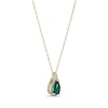 Thumbnail Image 2 of Pear-Shaped Green Quartz and White Lab-Created Sapphire Frame Pendant in Sterling Silver with 18K Gold Plate