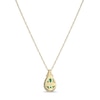 Thumbnail Image 4 of Pear-Shaped Green Quartz and White Lab-Created Sapphire Frame Pendant in Sterling Silver with 18K Gold Plate