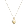 Thumbnail Image 4 of 5.5-6.0mm Freshwater Cultured Pearl and White Lab-Created Sapphire Frame Pendant in Sterling Silver with 18K Gold Plate