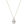 Thumbnail Image 1 of Pear-Shaped White Lab-Created Sapphire Frame Pendant in Sterling Silver with 18K Gold Plate