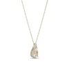 Thumbnail Image 2 of Pear-Shaped White Lab-Created Sapphire Frame Pendant in Sterling Silver with 18K Gold Plate