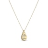 Thumbnail Image 4 of Pear-Shaped White Lab-Created Sapphire Frame Pendant in Sterling Silver with 18K Gold Plate
