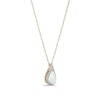 Thumbnail Image 2 of Pear-Shaped Lab-Created Opal and White Sapphire Frame Pendant in Sterling Silver with 18K Gold Plate