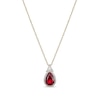 Thumbnail Image 0 of Pear-Shaped Lab-Created Ruby and White Sapphire Frame Pendant in Sterling Silver with 18K Gold Plate