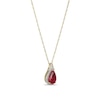 Thumbnail Image 2 of Pear-Shaped Lab-Created Ruby and White Sapphire Frame Pendant in Sterling Silver with 18K Gold Plate