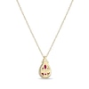 Thumbnail Image 4 of Pear-Shaped Lab-Created Ruby and White Sapphire Frame Pendant in Sterling Silver with 18K Gold Plate
