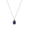 Thumbnail Image 1 of Pear-Shaped Lab-Created Blue and White Sapphire Frame Pendant in Sterling Silver with 18K Gold Plate
